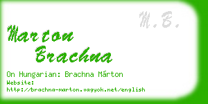 marton brachna business card
